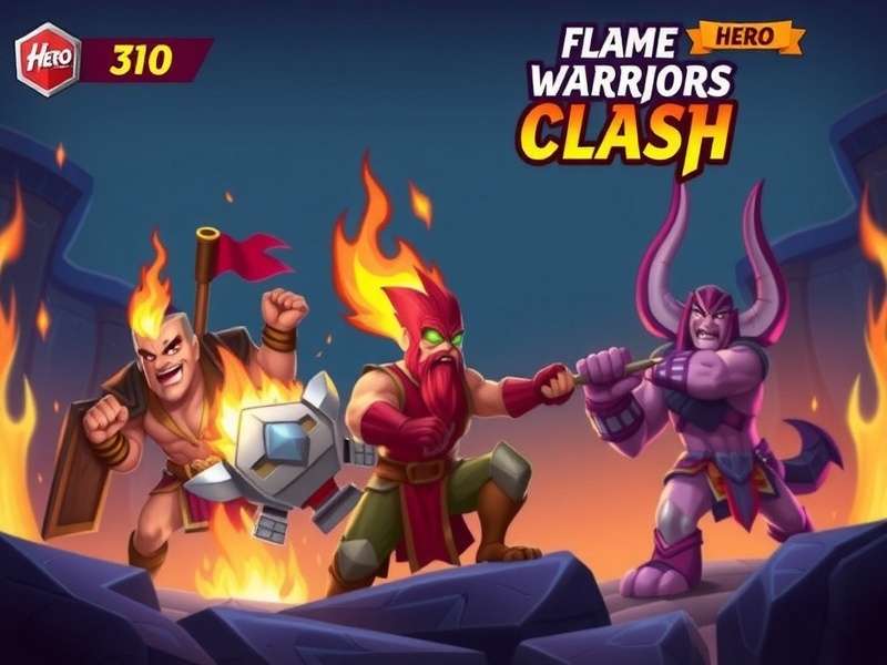 Flame Warriors Clash Epic Battle Scene Flame Warriors Clash Game Hero Image